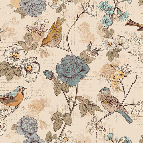 Aviary Bird Floral Cream