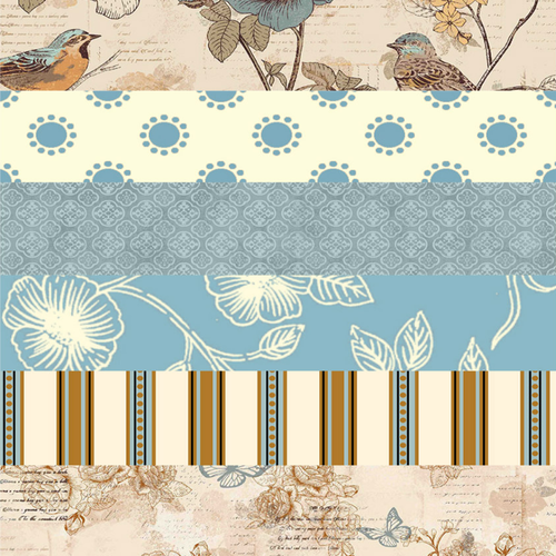 Aviary Bird Floral Cream FQ Bundle