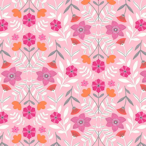 Modern Scandanavian Mixed Floral Pink
