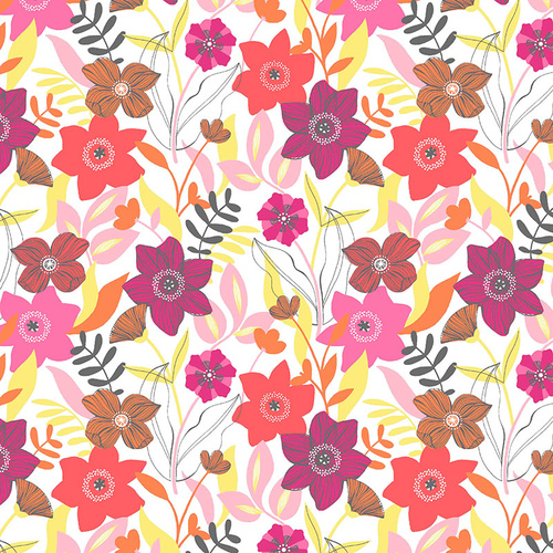Modern Scandanavian Mixed Floral White