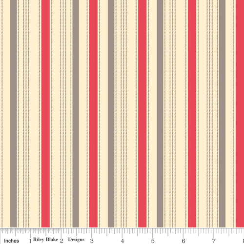Sasparilla Stripes Red Per Metre
