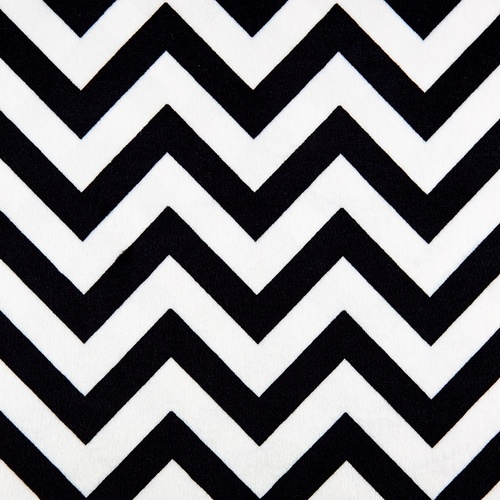 Chevron Black White Minky