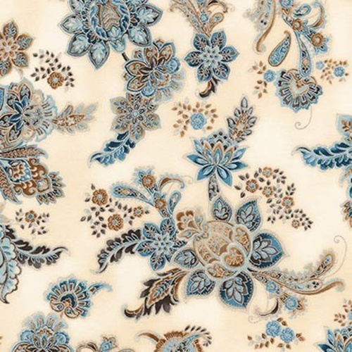 La Scala Stylised Flowers Blue
