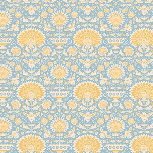Tilda Bumblebees Garden Blue Per Metre
