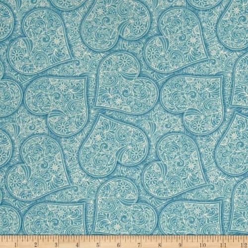 Garden Hideaway Heart Scroll Blue