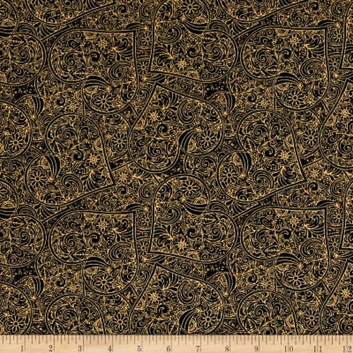 Garden Hideaway Heart Scroll Black