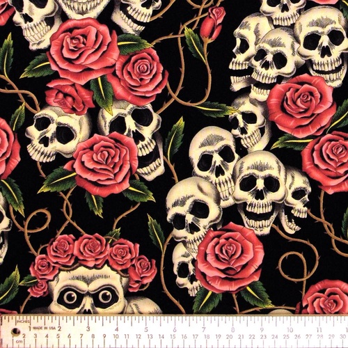 Rose Tattoo Skulls Black