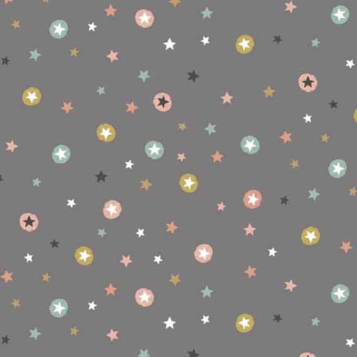 Modern Metallic Christmas Stars Grey