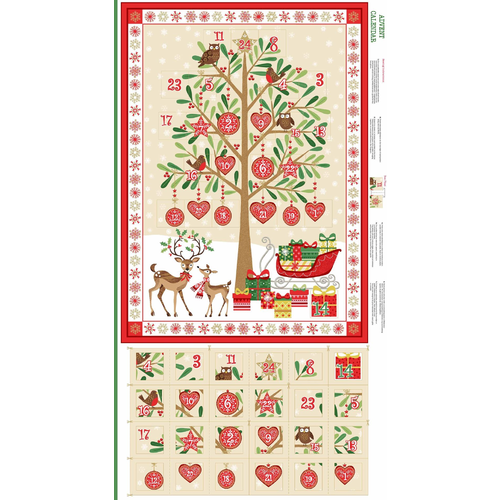 Traditional Metallic Christmas Advent Panel