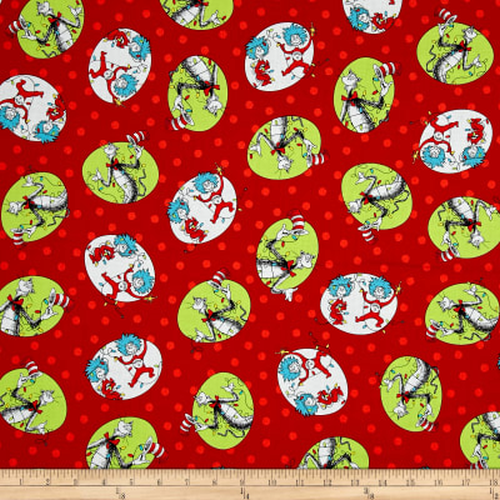Cat In The Hat Christmas Circles Red