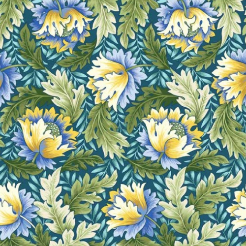 William and May Stylised Floral Blue
