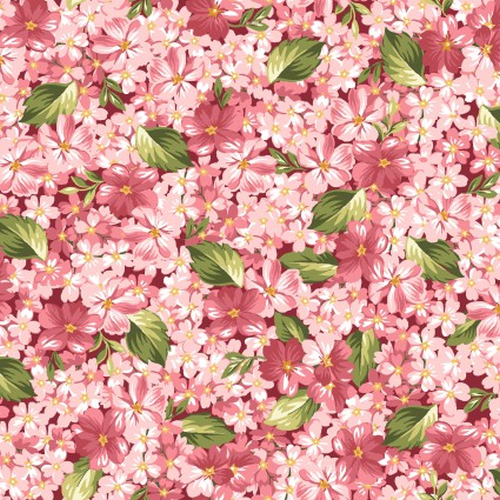 Roses On The Vine Packed Floral Pink