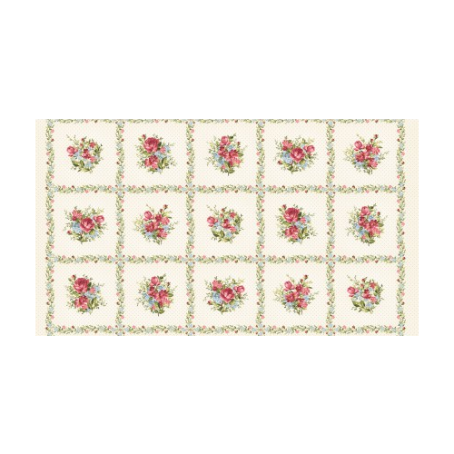 Roses On The Vine Panel White