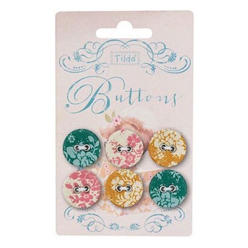 Tilda Fabric Buttons Spring Diaries 20mm