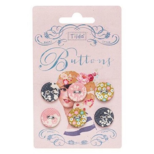 Tilda Fabric Buttons Memory Lane 17mm