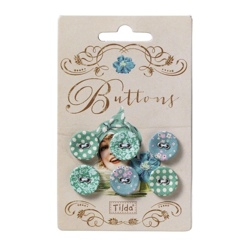 Tilda Fabric Buttons Spring Lake 17mm