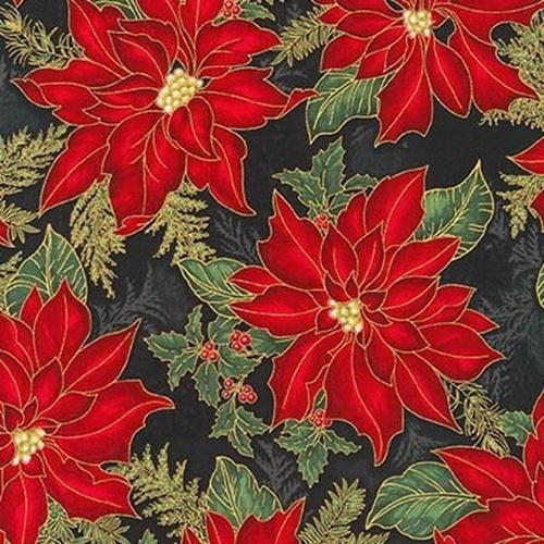 Holiday Flourish Poinsettia Black