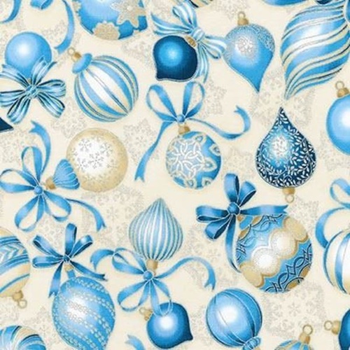 Holiday Flourish Christmas Baubles Blue
