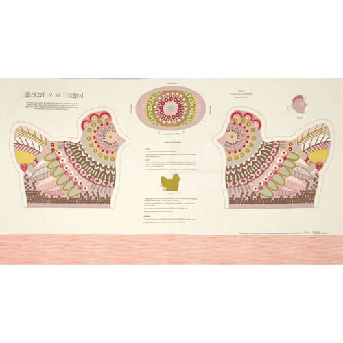 Chicken in the Kitchen Panel Pink