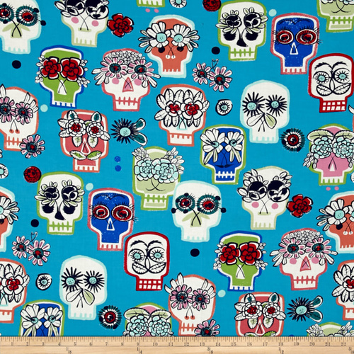 Flower Eyes Skulls Blue
