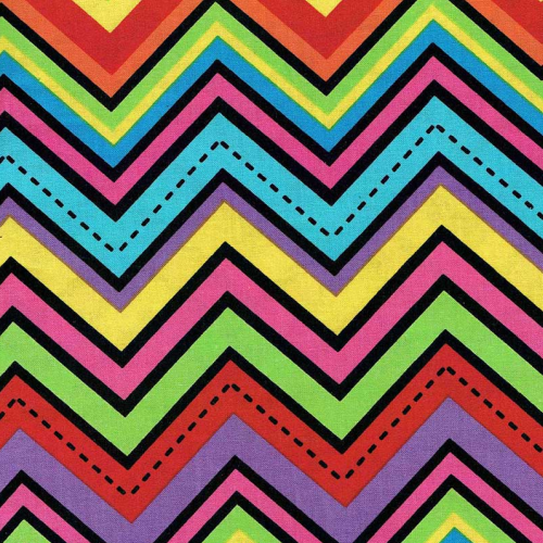 Funky Rainbow Chevron Black