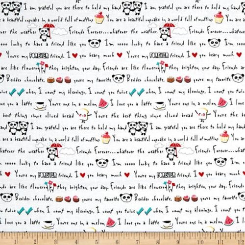 Panda Love Words Light Gray