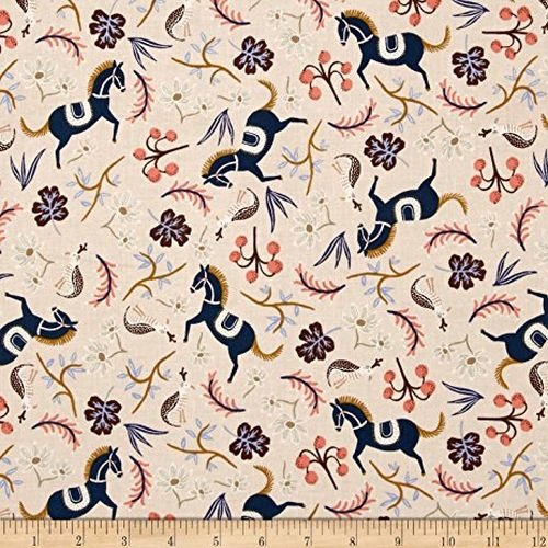 Les Fleurs Carousel Horses Cream