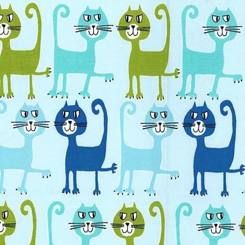 Dancing Cats Blue