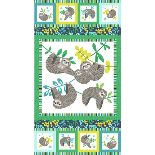 Sleepy Sloth Quilt Panel