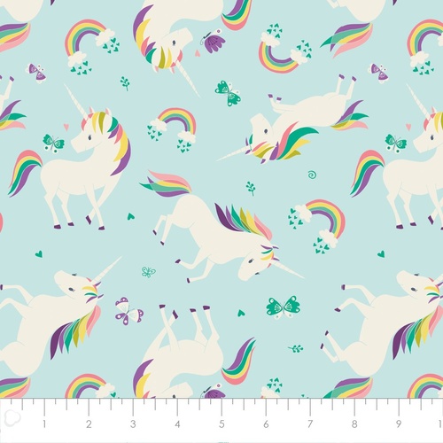 I Believe in Unicorns Rainbows Aqua