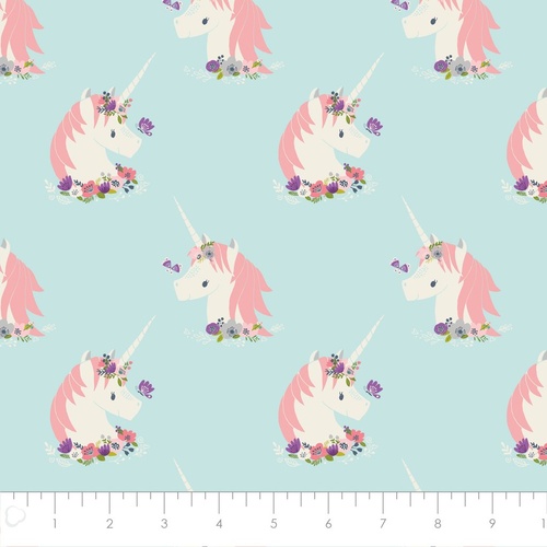 I Believe in Unicorns Heads Aqua