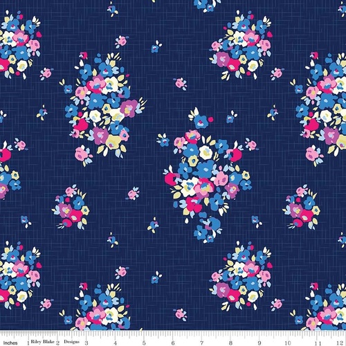 Blue Carolina Floral Knit Navy