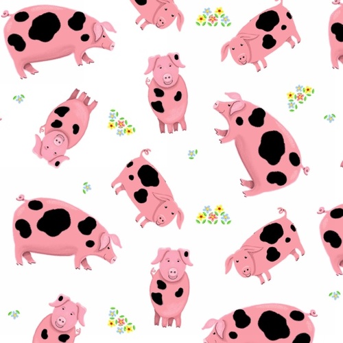 Farm Life Pigs White