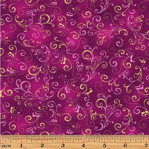 Butterfly Jewel Scroll Fuchsia