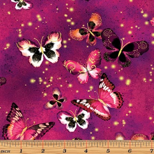 Butterfly Jewel Allover Fuchsia