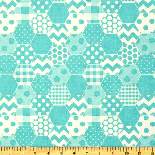Hexi Print Aqua
