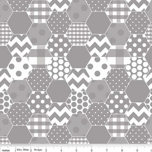 Hexi Print Grey