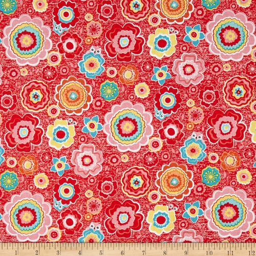 Tree Party Floral Knit Red