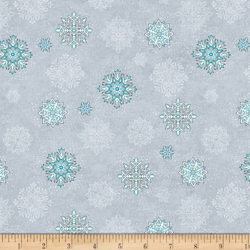 Arctic Wonderland Dots Snowflakes Grey