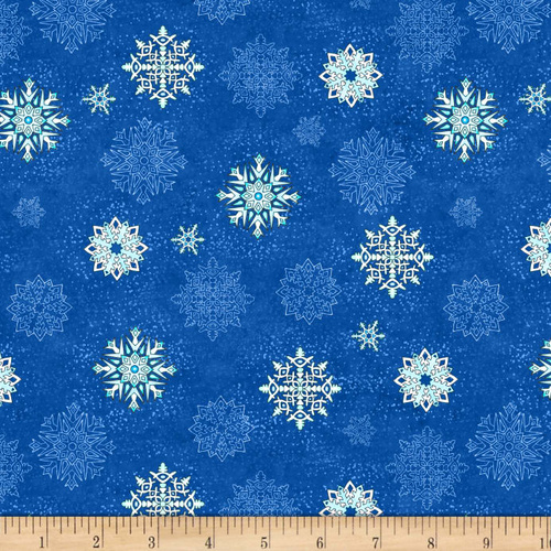 Arctic Wonderland Dots Snowflakes Blue