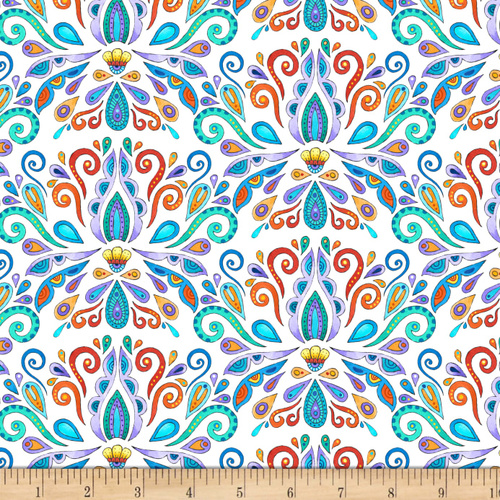 Arctic Wonderland Damask White