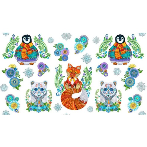 Arctic Wonderland Animals Panel White