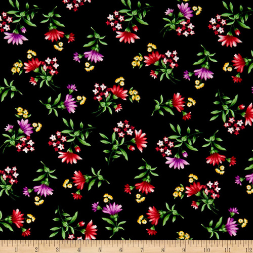 Botanical Blooms Wildflower Toss Black