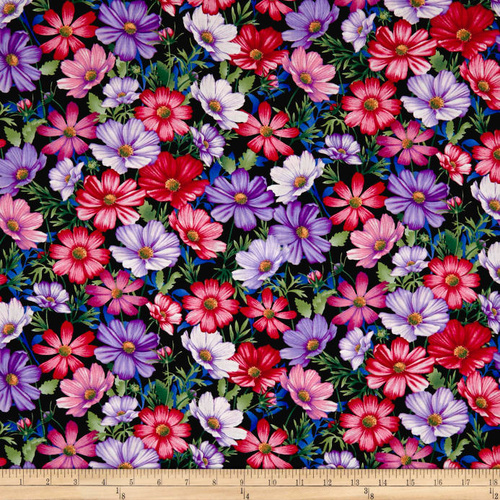 Botanical Blooms Cosmos Black