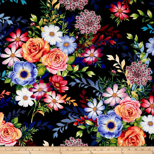 Botanical Blooms Master Floral Black