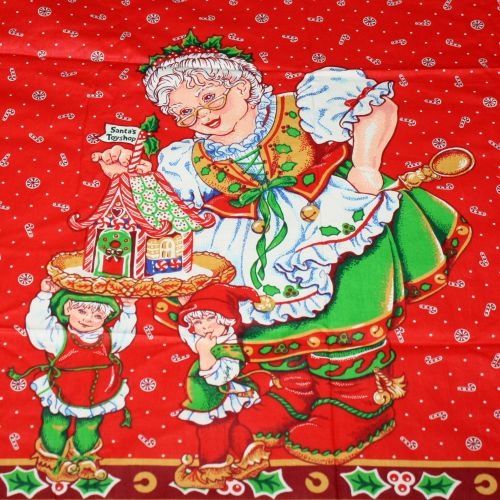Mrs Claus Christmas Apron Panel