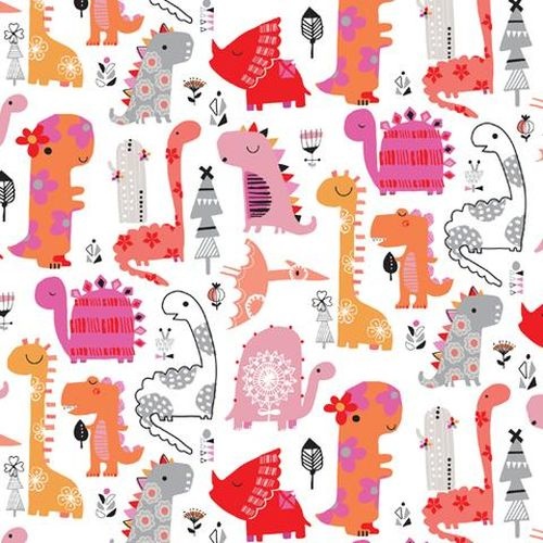 Playtime Dinosaurs Pink