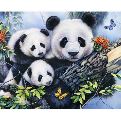Panda Bear Family Panel