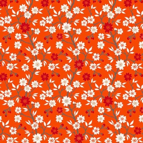 Kimono Japanese Blossom Tree Orange
