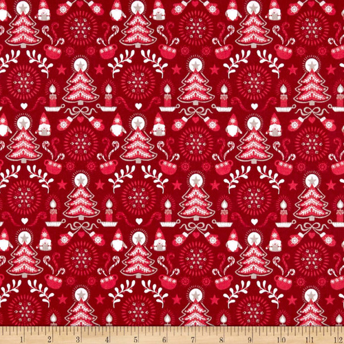 Hygge Christmas Trees Elf Red